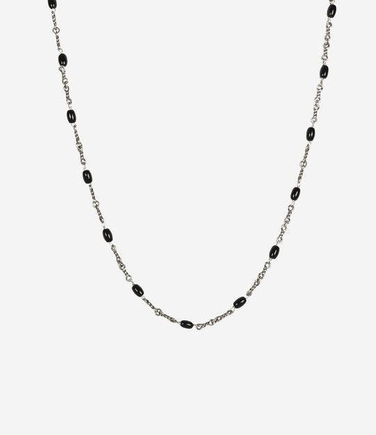 Sterling Silver Black Onyx Twisted Cable Chain Necklace
