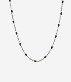 Sterling Silver Black Onyx Twisted Cable Chain Necklace