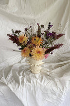 Handmade Spikes White Ceramic Flower Vase V