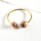 Wood & Brass Bangle Bracelet