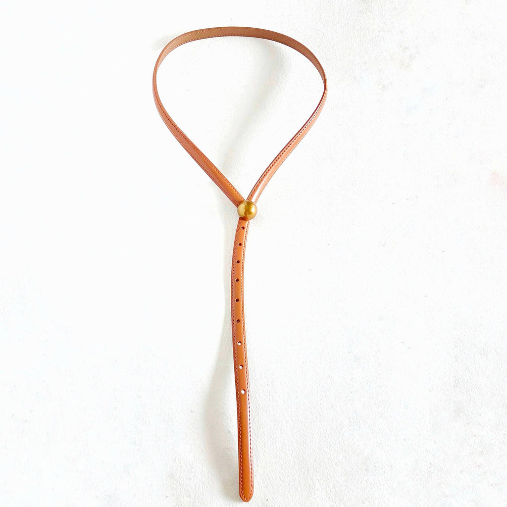 Leather modern simple thin molecule belt