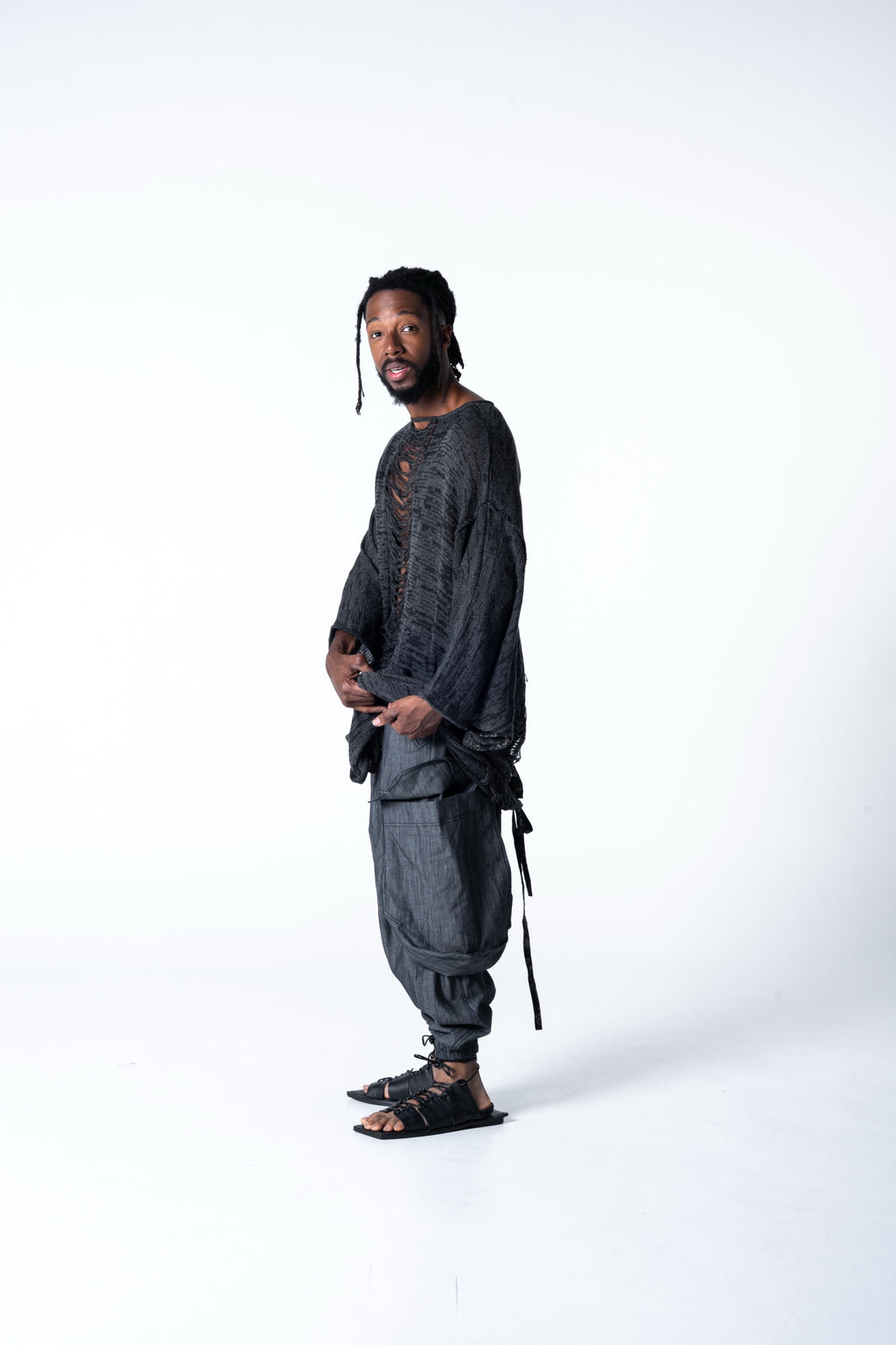 Alaceus Poncho - Black / Grey