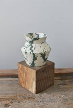 Handmade Rock Decorative Ceramic Vase I - Black & White