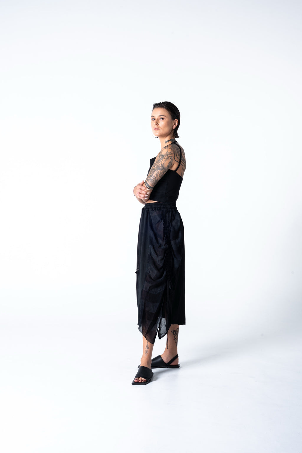 Nala Skirt - Black w/ Grey Stripe