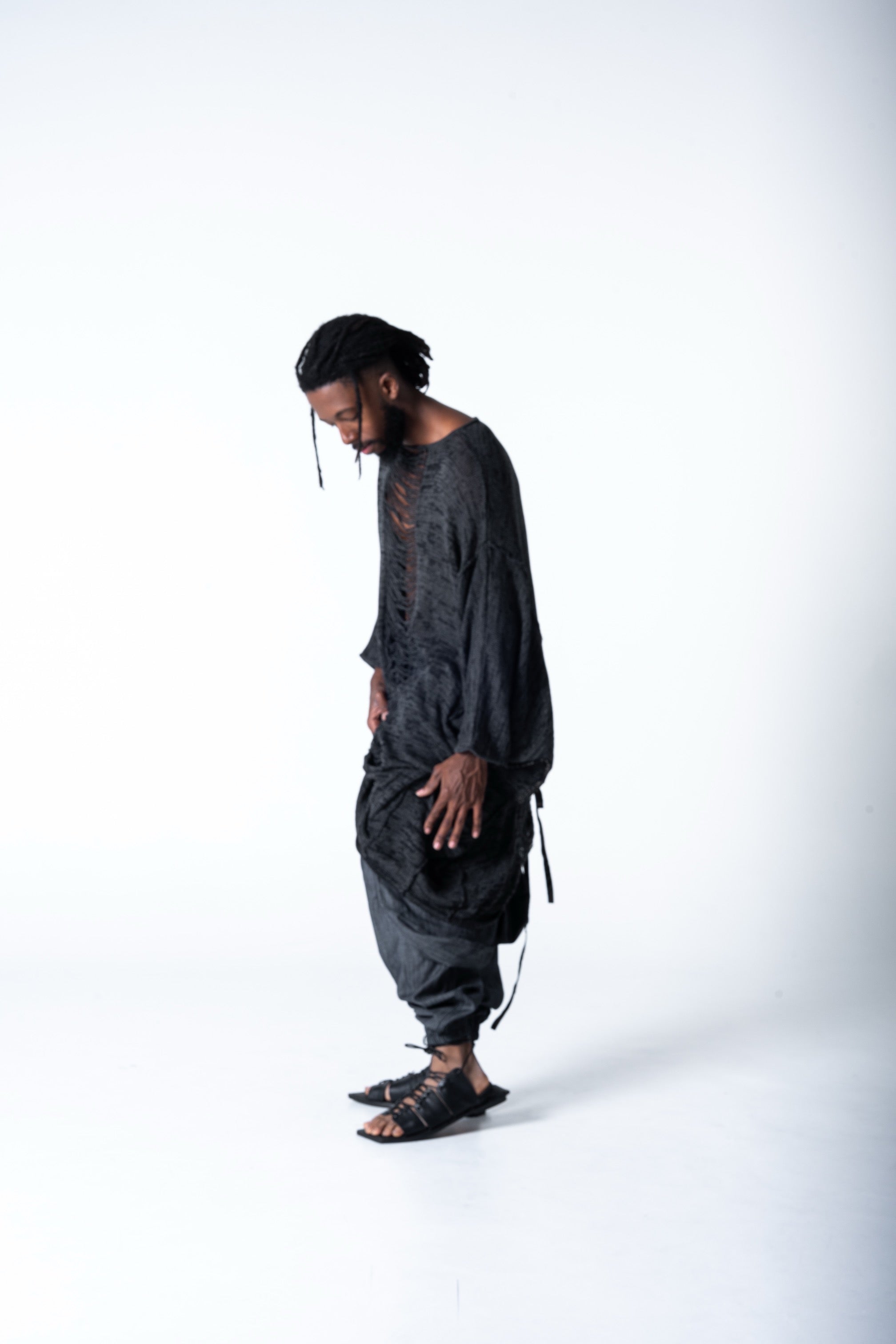 Alaceus Poncho - Black / Grey