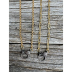 Matte Gold Necklace with Pave Diamond Clasp