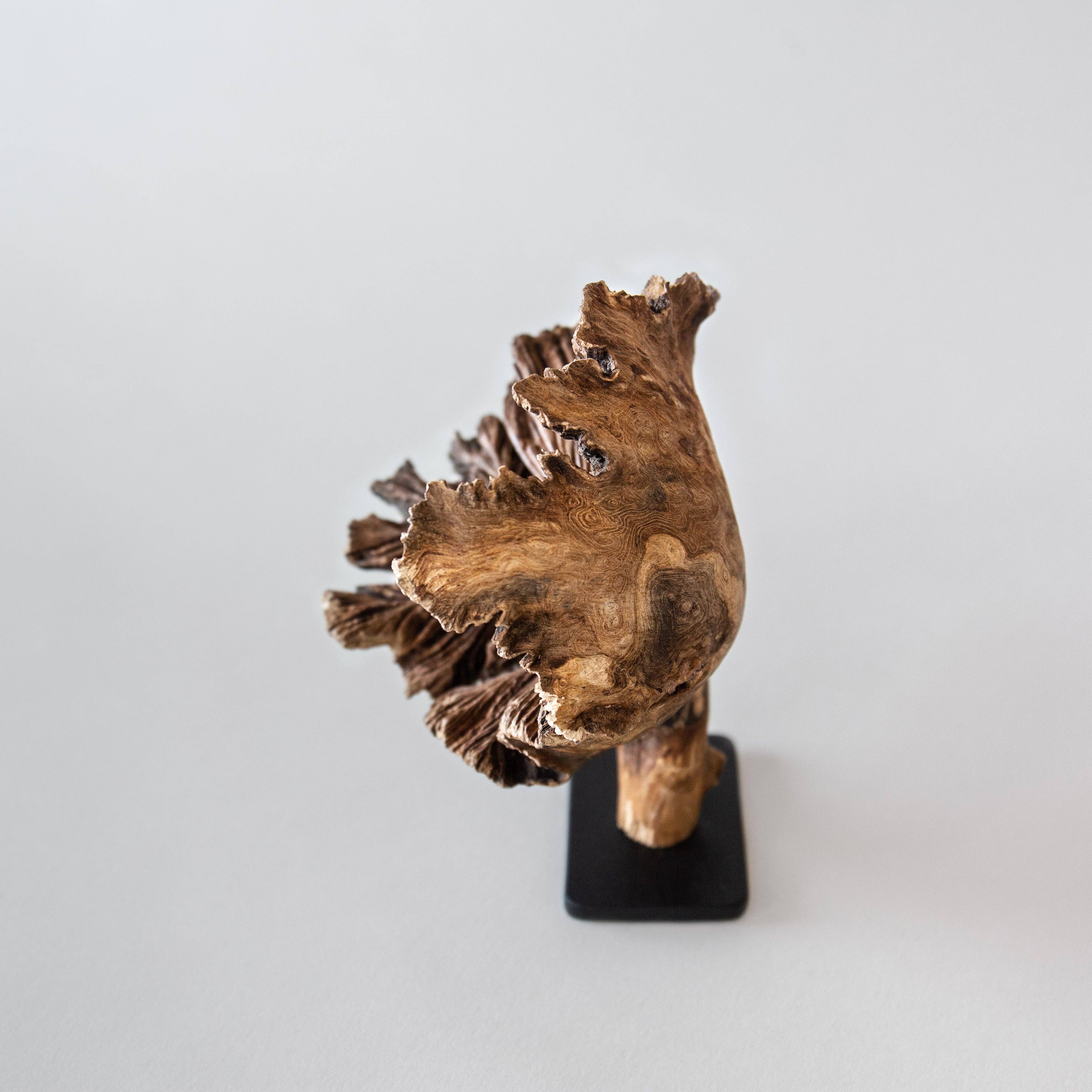 Small Wood Flower on Stand