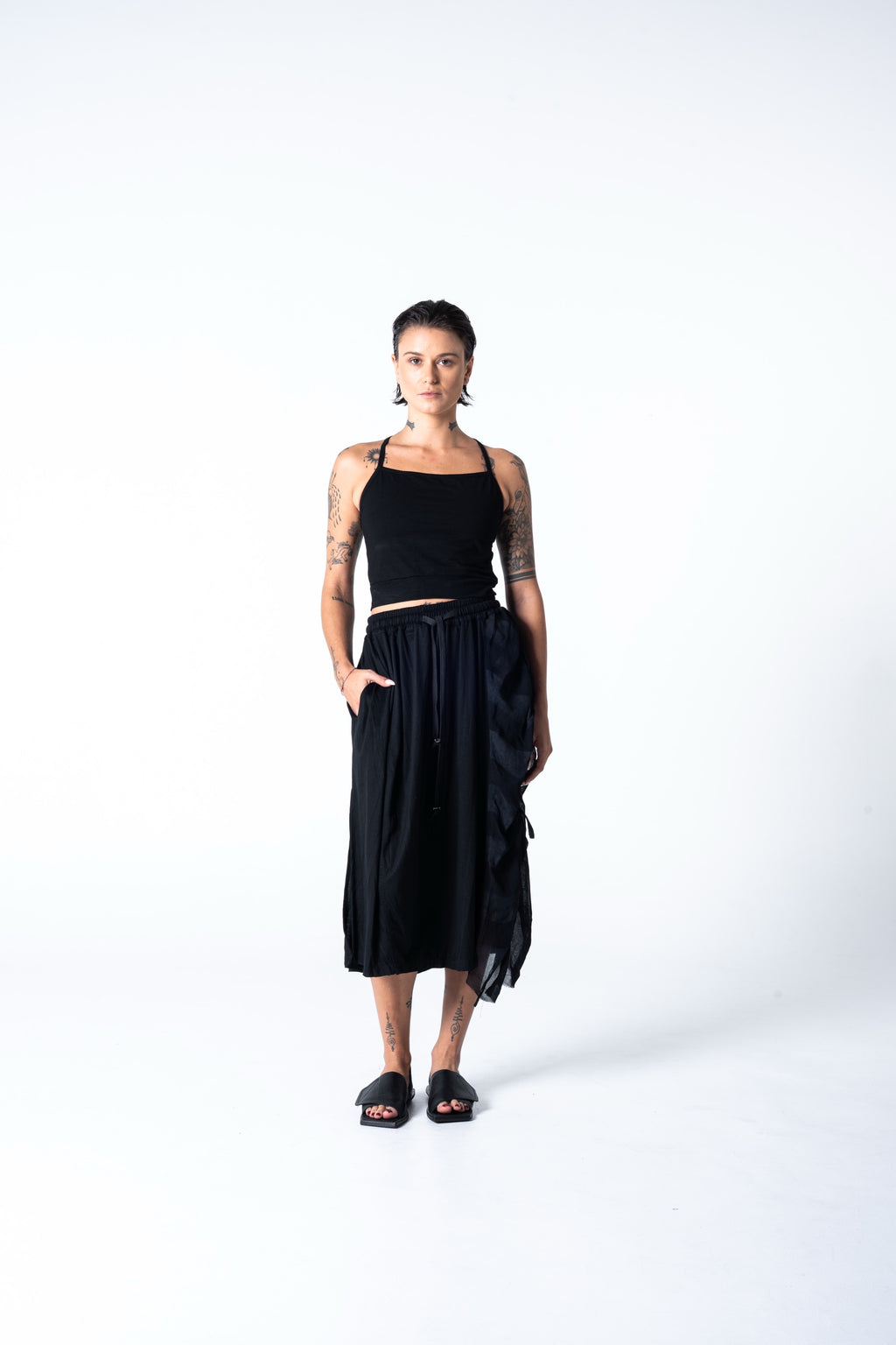 Nala Skirt - Black w/ Grey Stripe