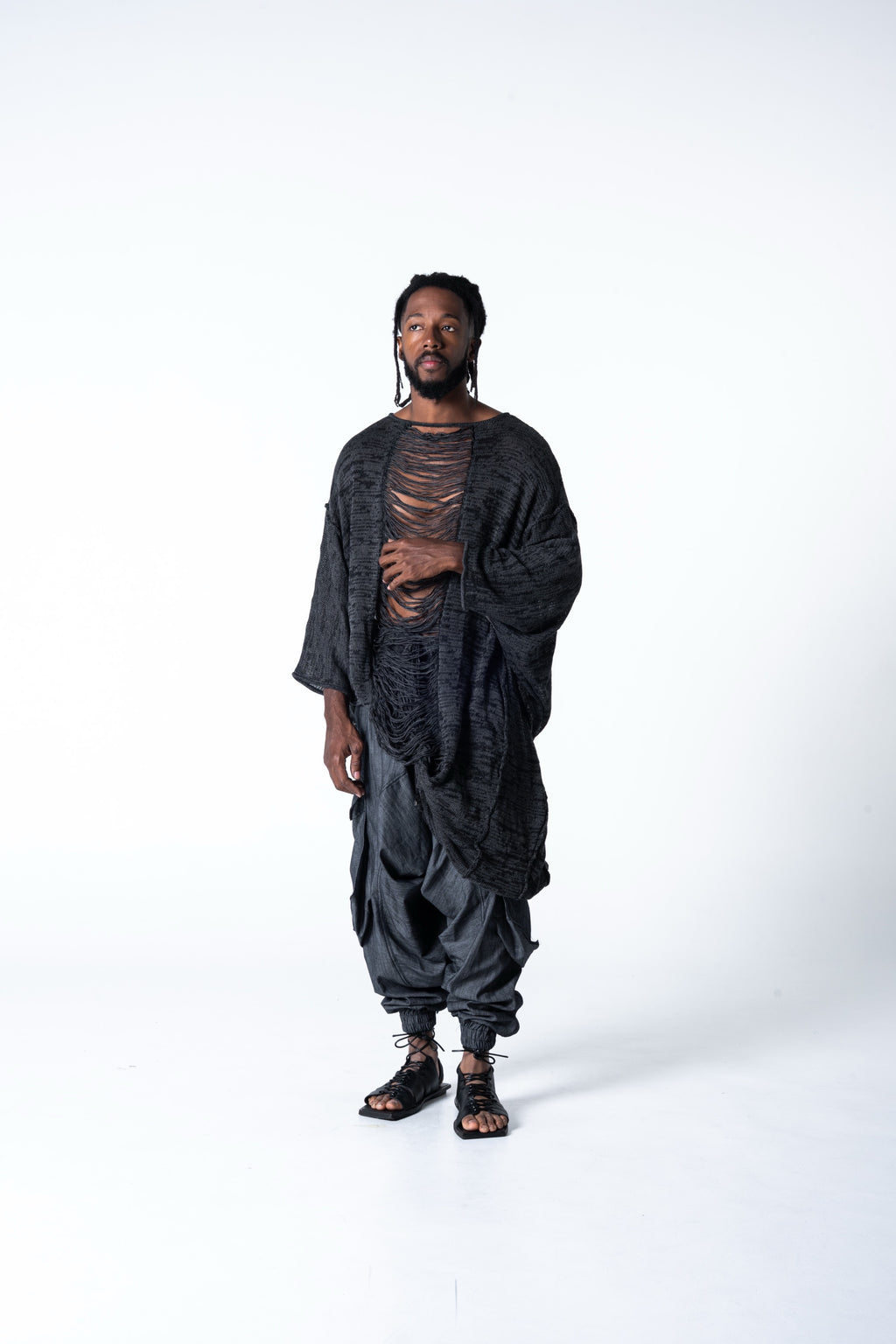 Alaceus Poncho - Black / Grey