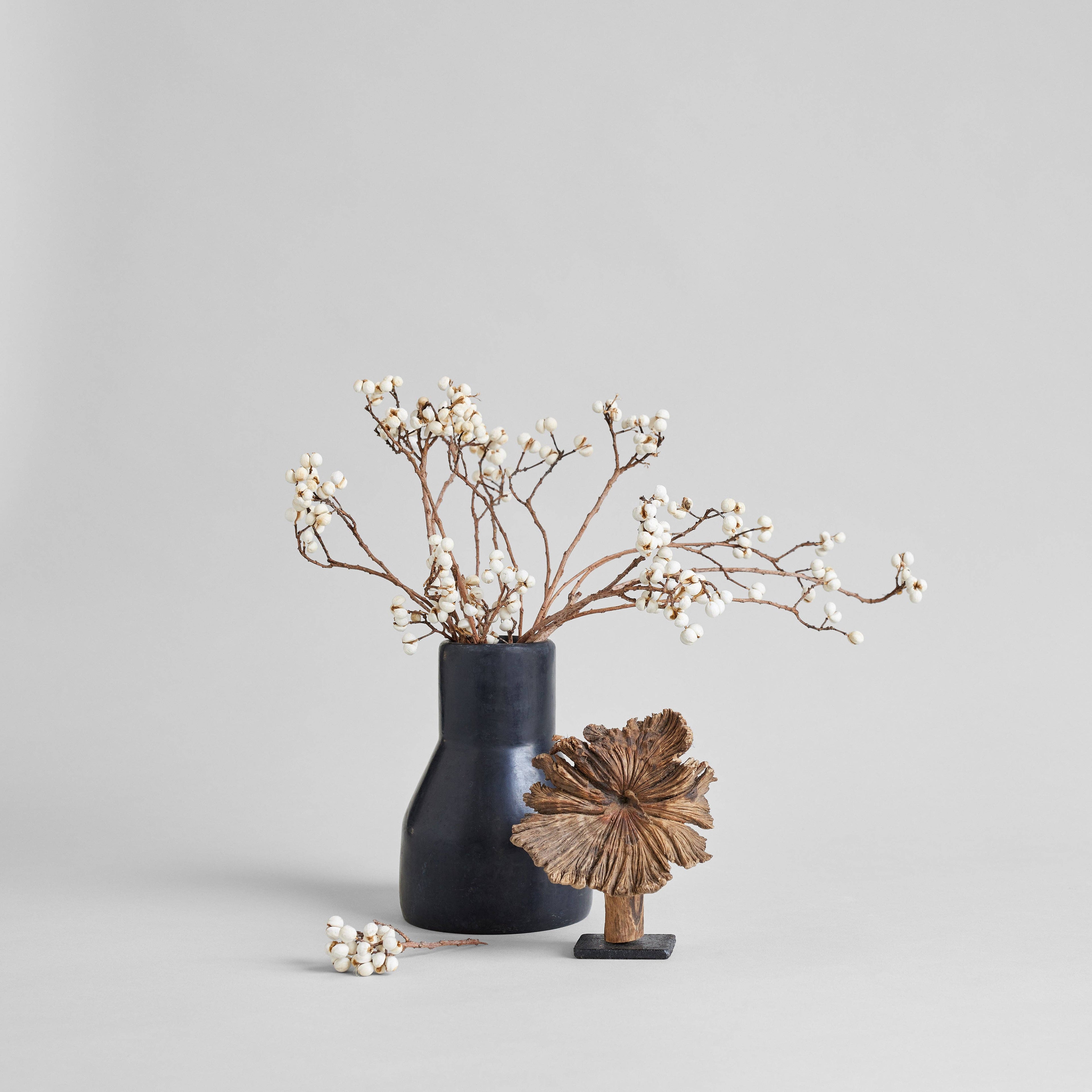 Small Wood Flower on Stand