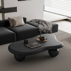 47" Cloud Shaped Coffee Table with 3 Ball Legs, Black