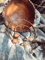 Wood & Brass Bangle Bracelet
