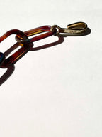 Oval Glass and Brass Necklace
