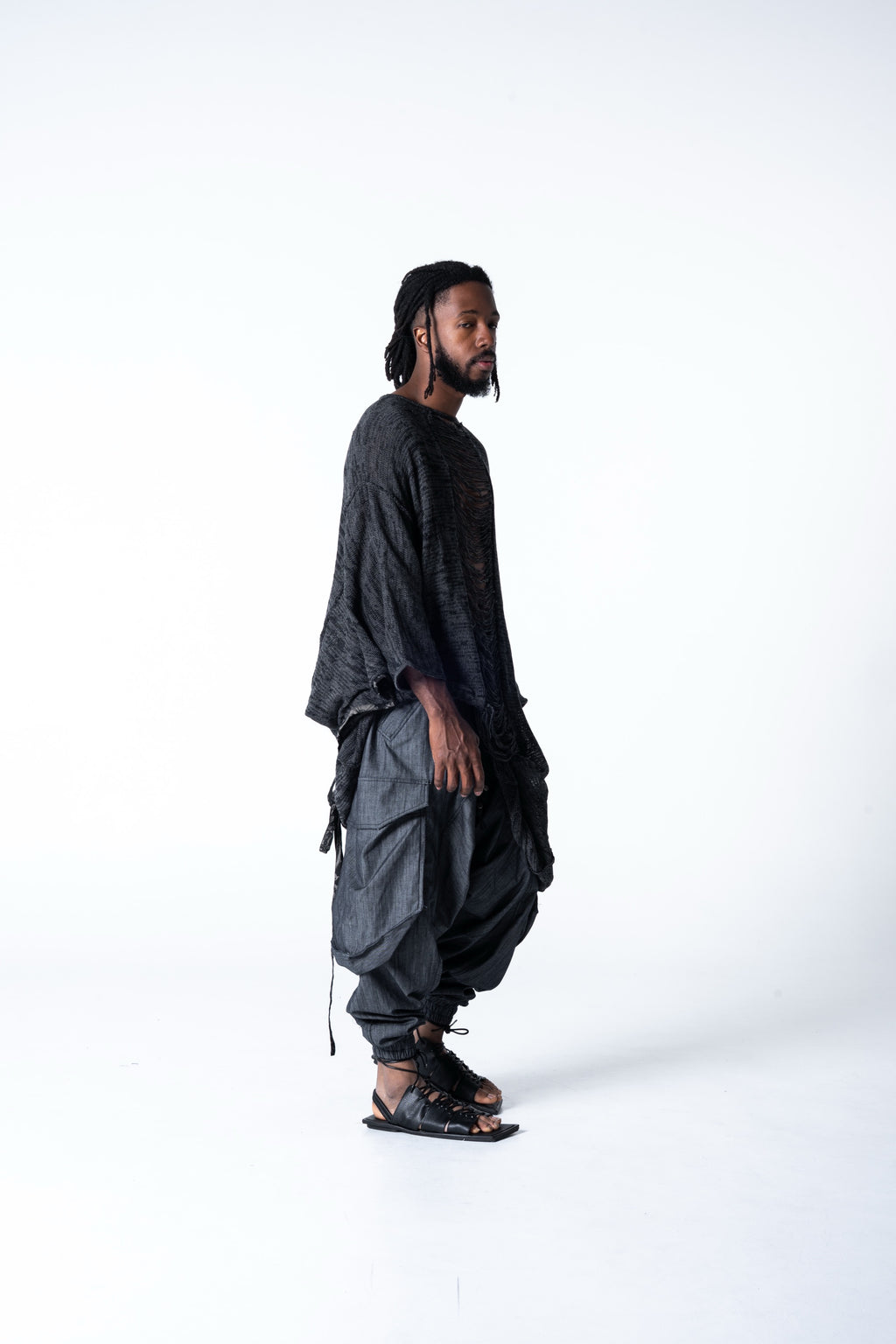 Alaceus Poncho - Black / Grey