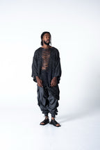 Alaceus Poncho - Black / Grey