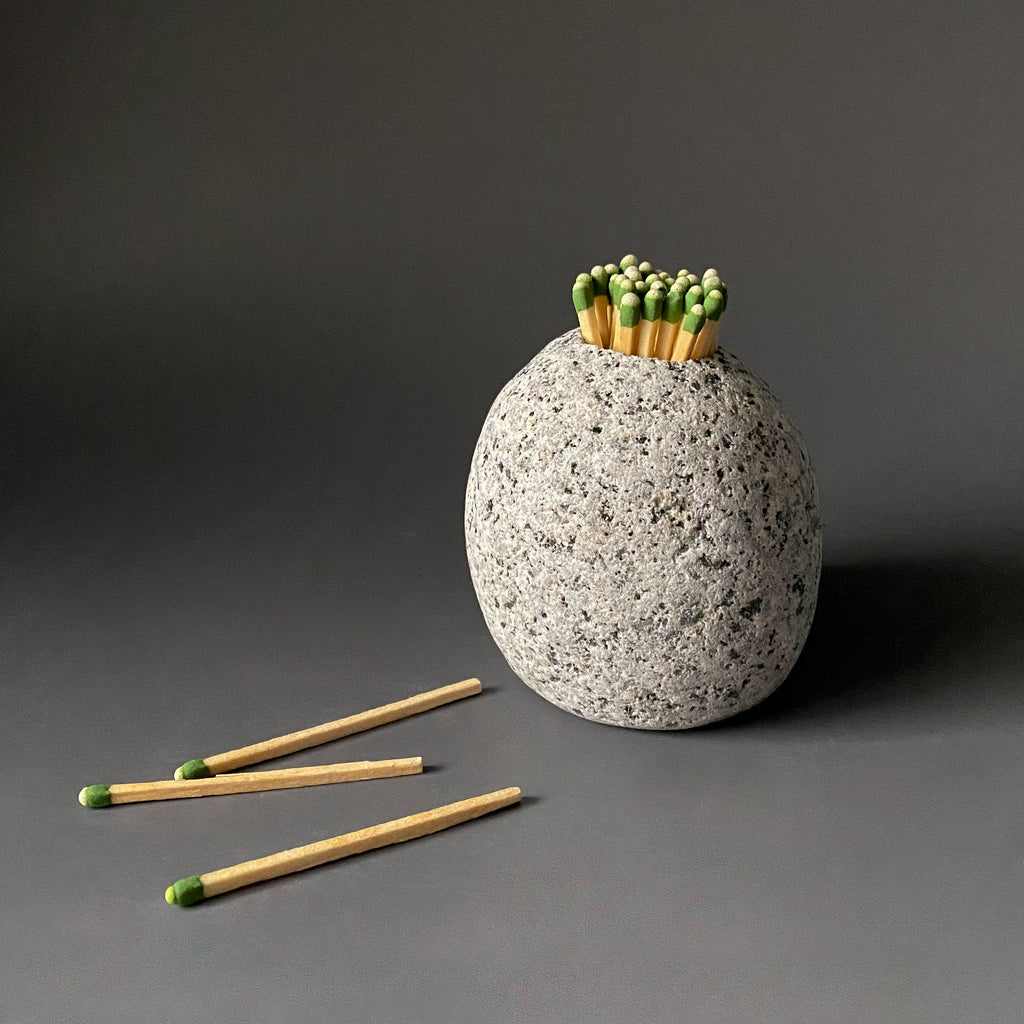 Handcrafted Stone Match Striker & Toothpick Holder
