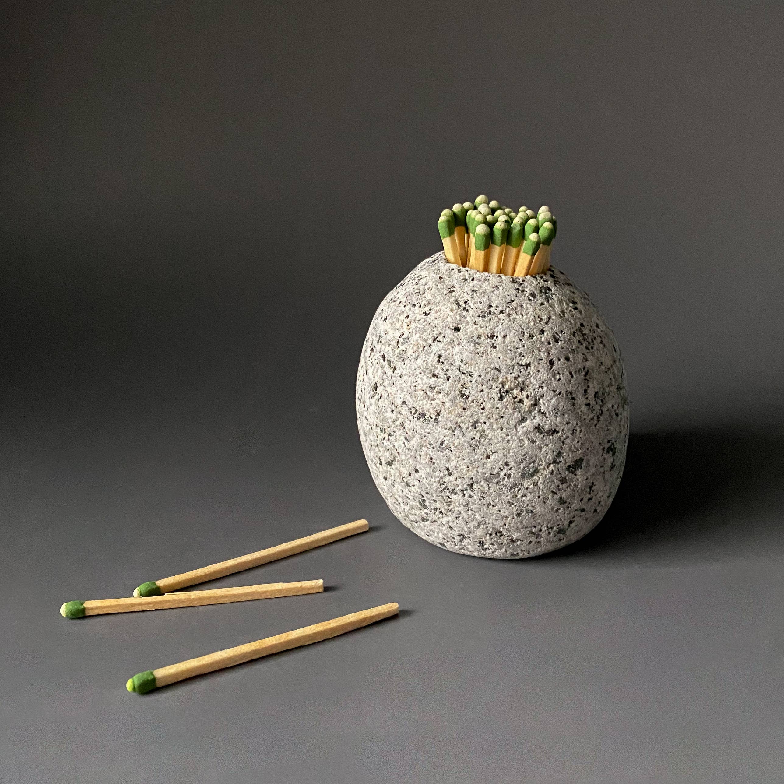 Handcrafted Stone Match Striker & Toothpick Holder