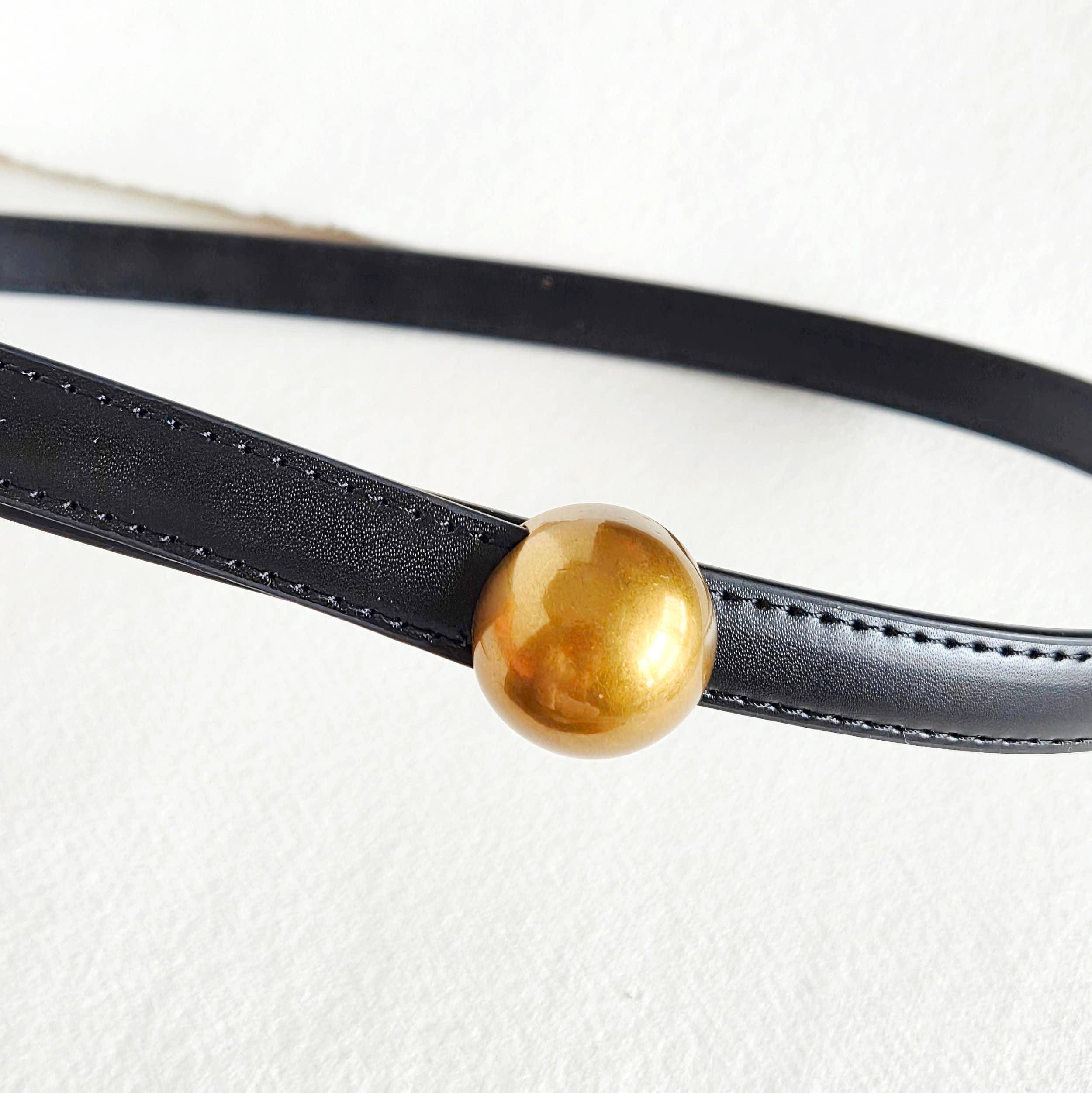 Leather modern simple thin molecule belt