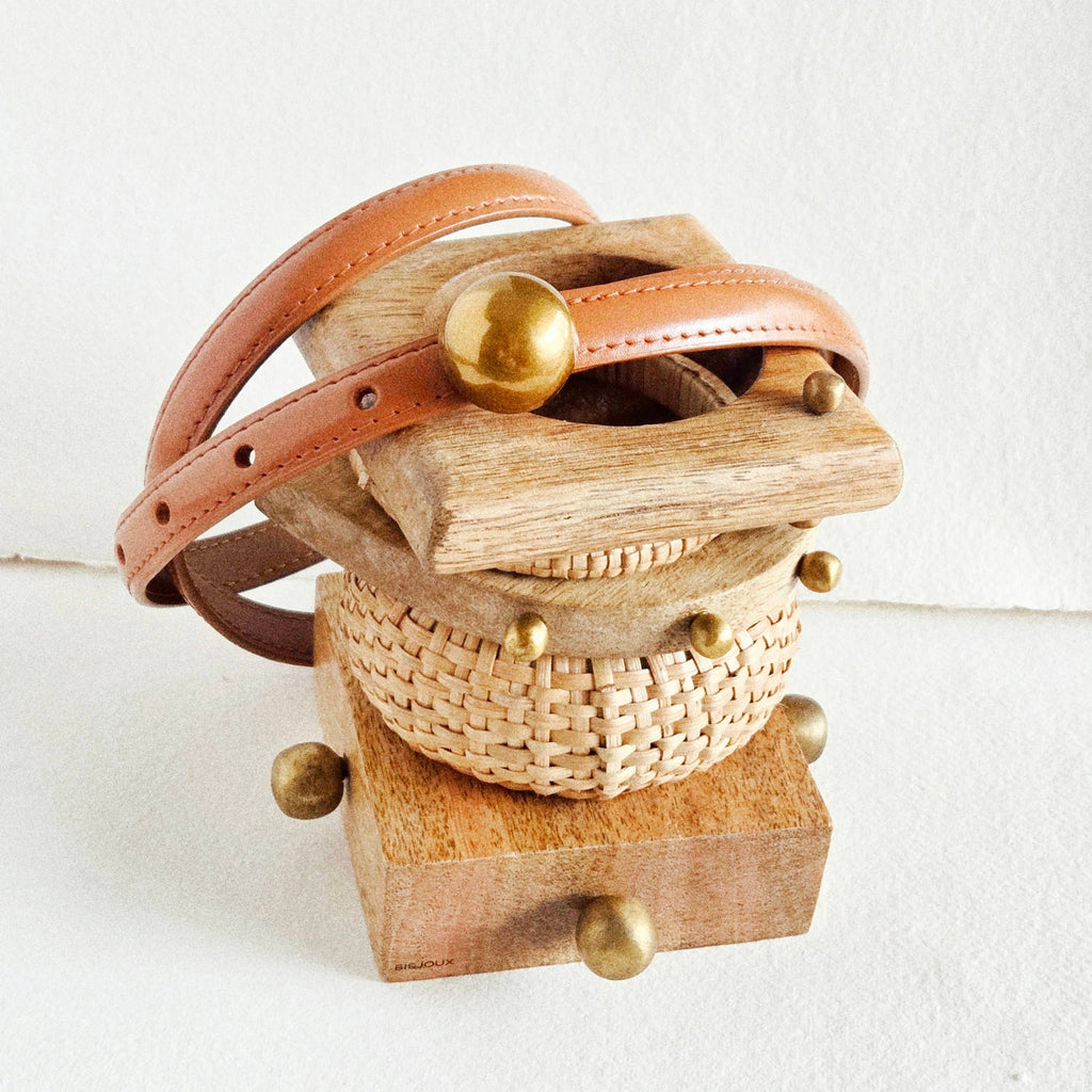 Leather modern simple thin molecule belt