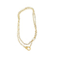 Gold Rolo Chain Necklace with Pave Diamond Clasp