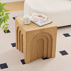 Natural Square Side Table Modern Accent End Table
