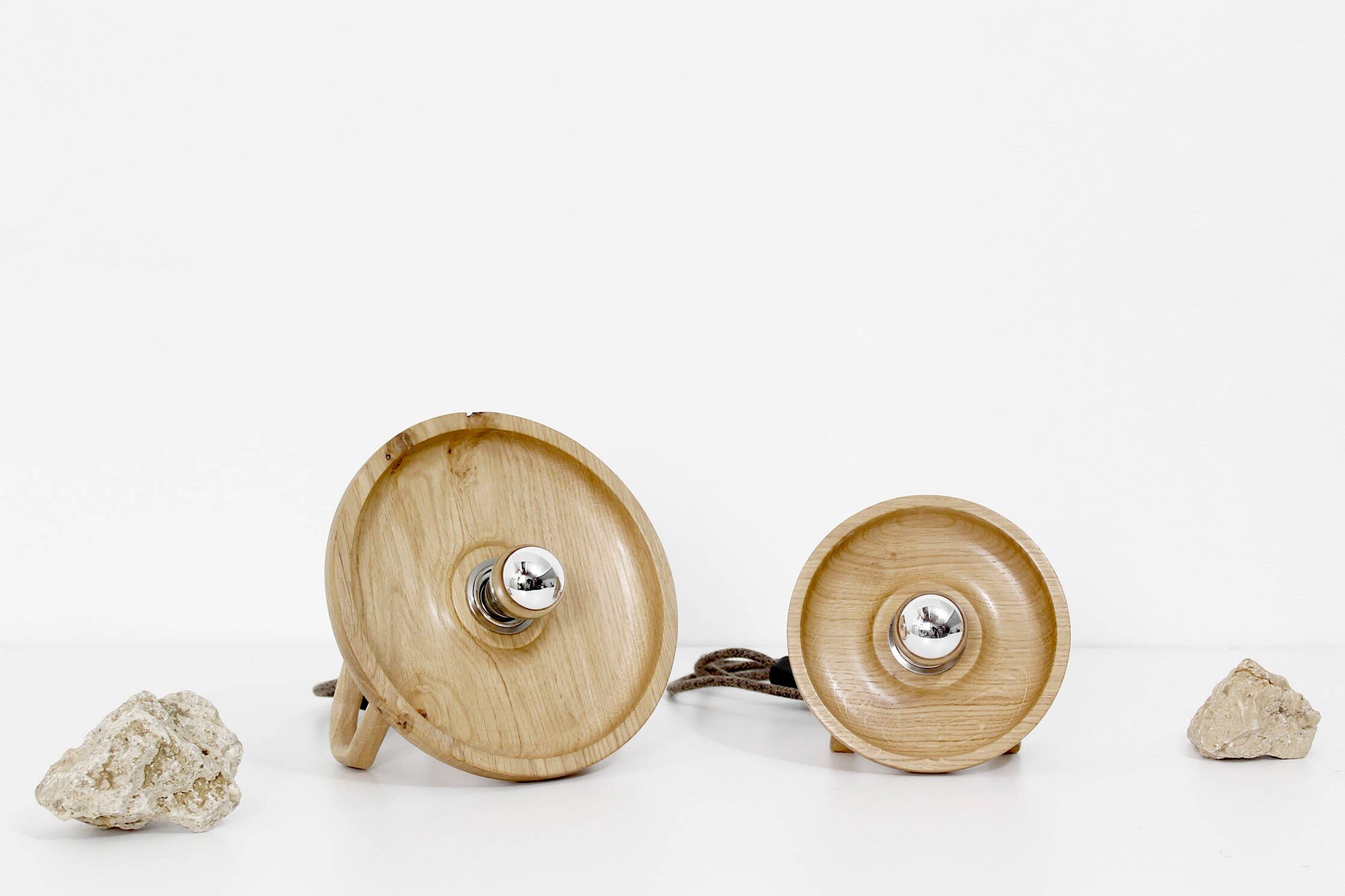 "Cratère" Oak Table Lamp.