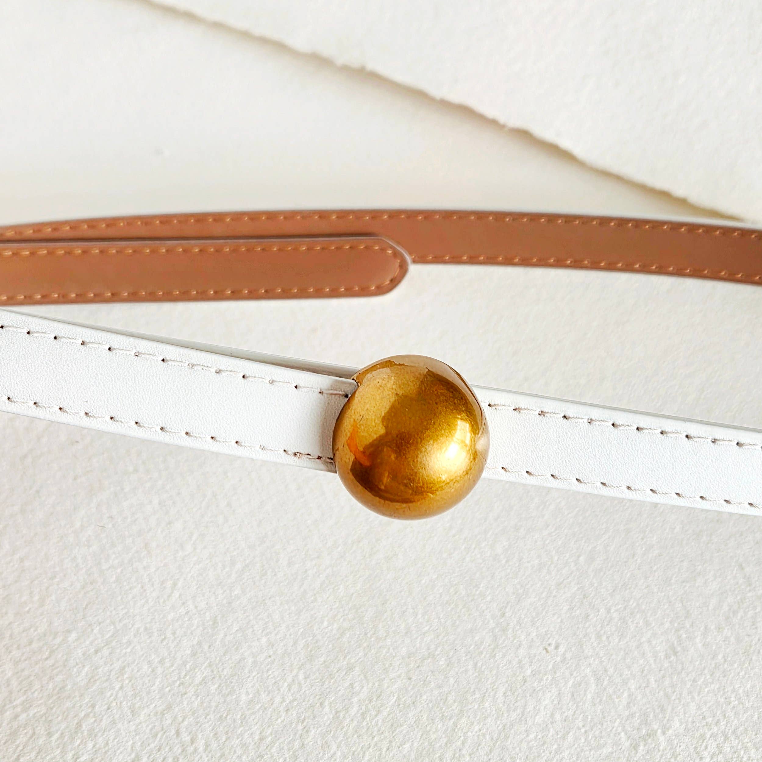 Leather modern simple thin molecule belt