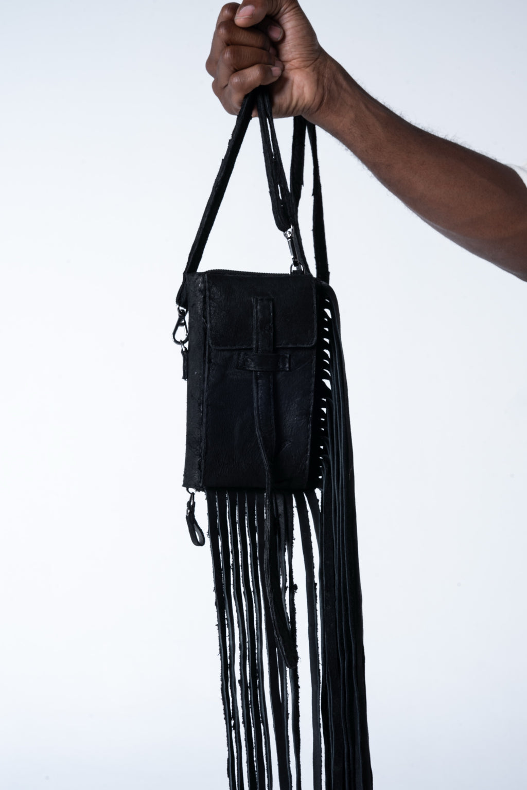 Sappho Fringe Bag - Black