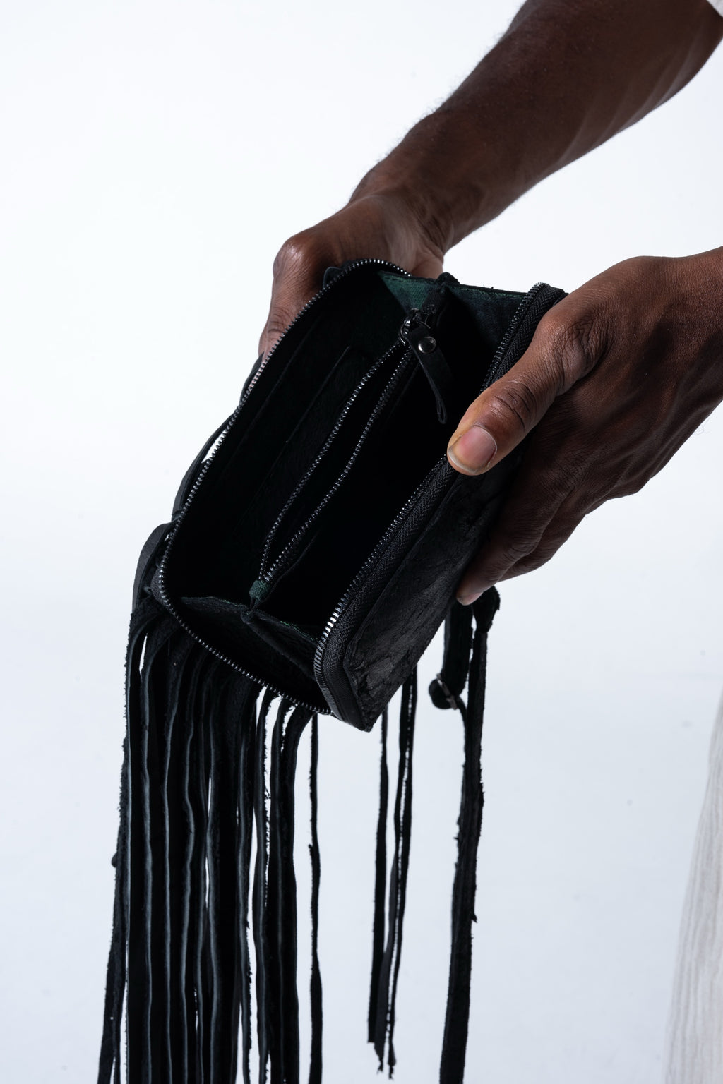 Sappho Fringe Bag - Black
