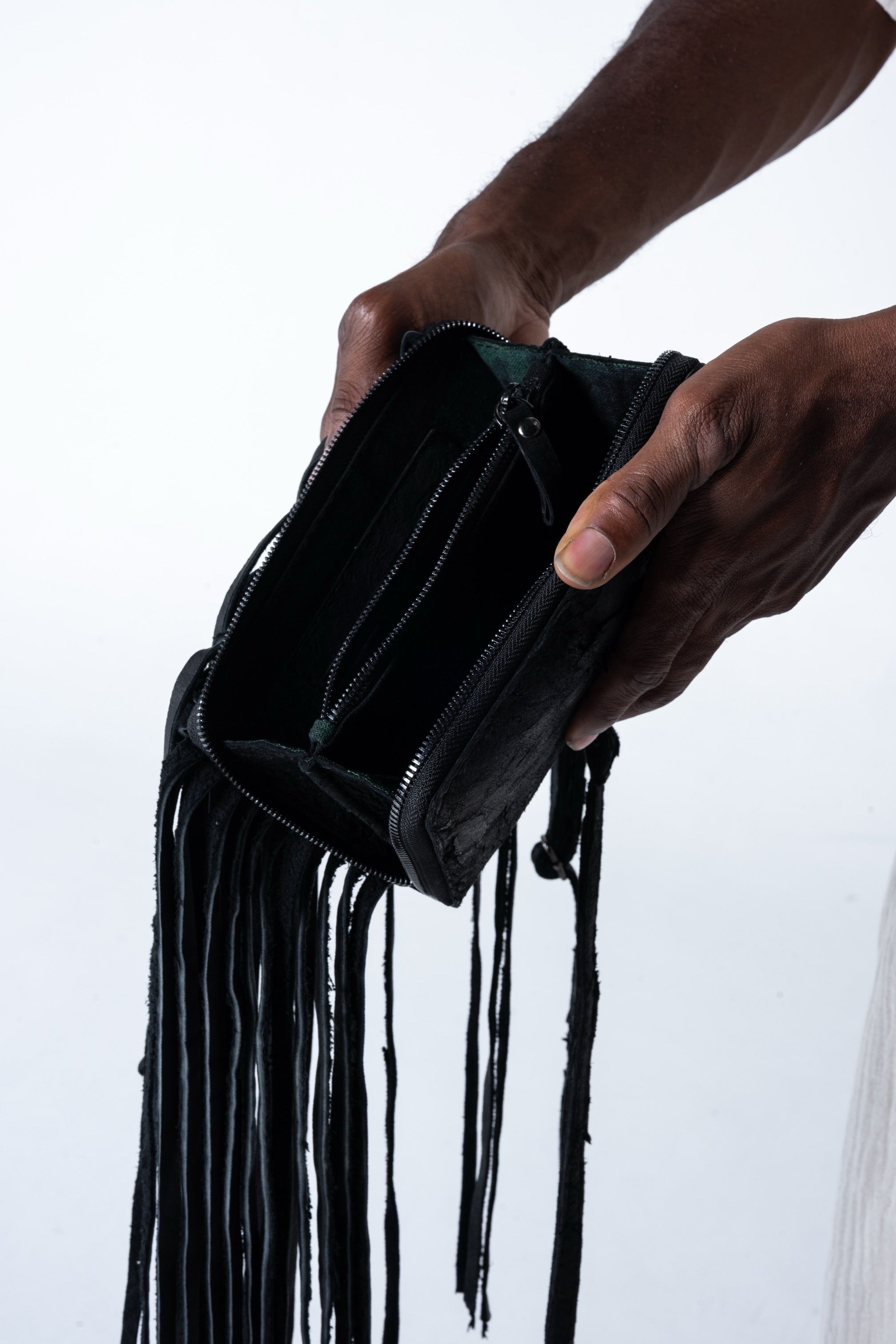 Sappho Fringe Bag - Black