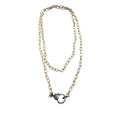 Gold Etched Chain with Diamond Clasp