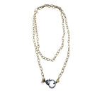 Gold Etched Chain with Diamond Clasp