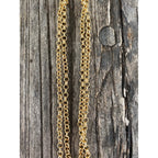 Gold Rolo Chain Necklace with Pave Diamond Clasp