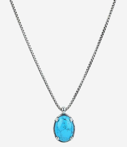 Sterling Silver Turquoise Stone Necklace