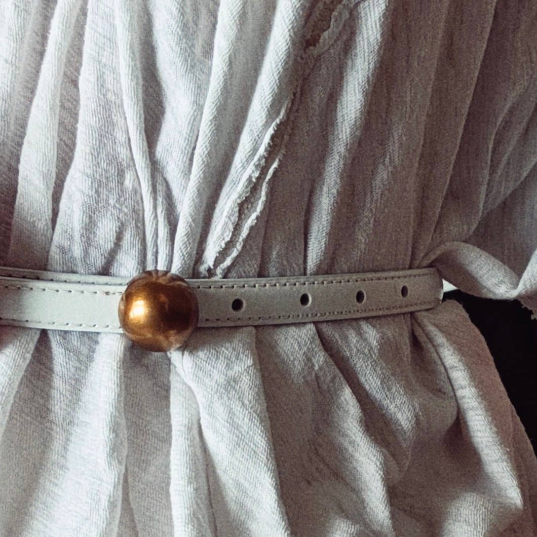 Leather modern simple thin molecule belt