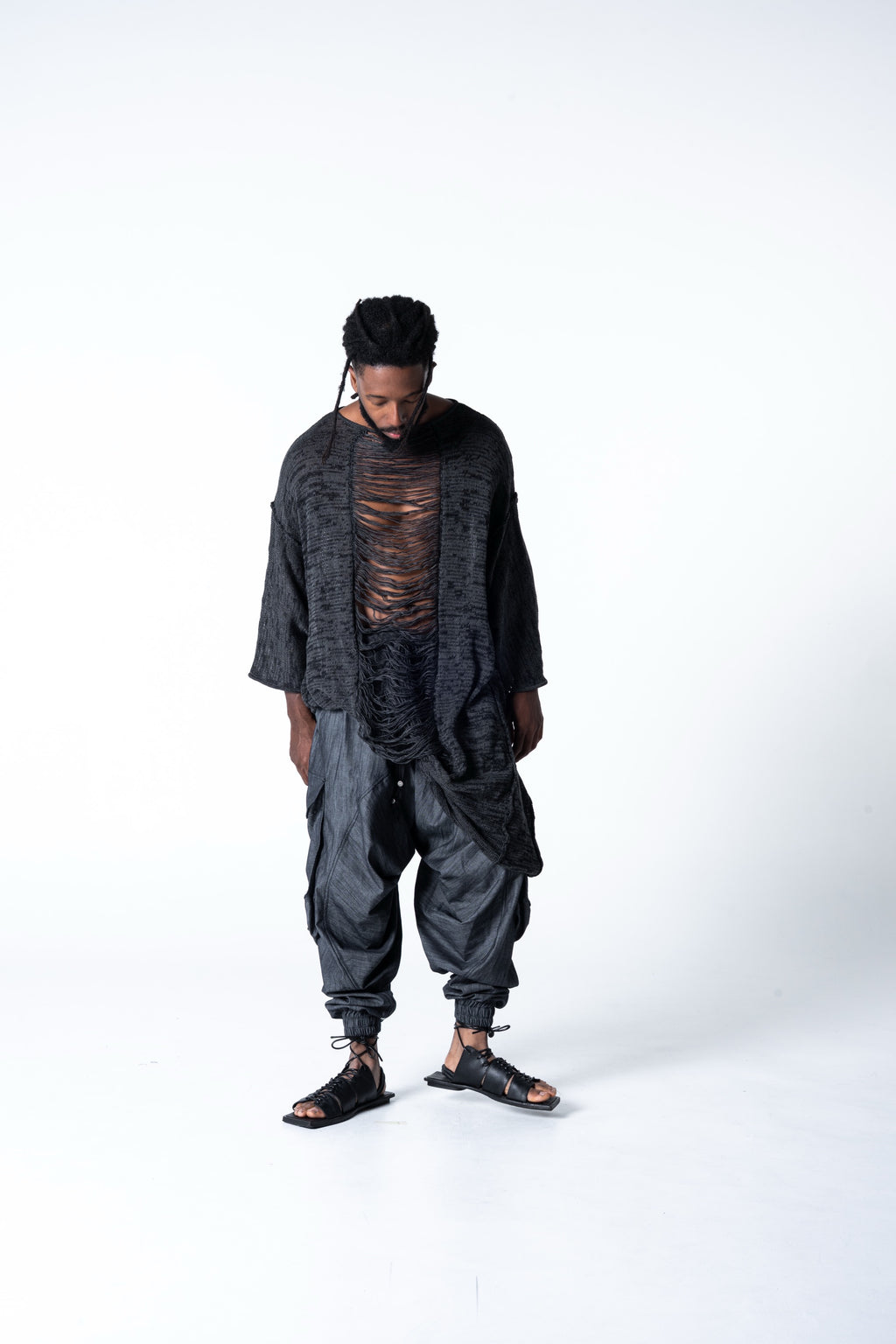 Alaceus Poncho - Black / Grey