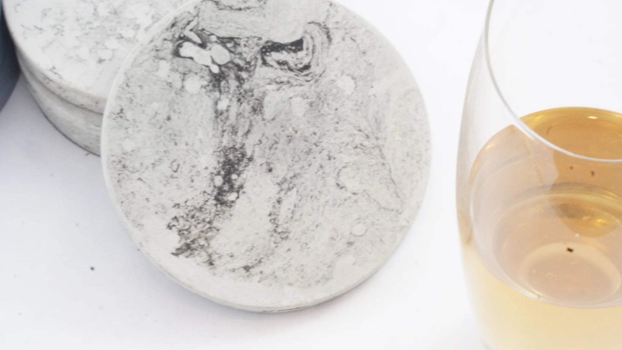 Marbled Concrete Coasters - Set of 4