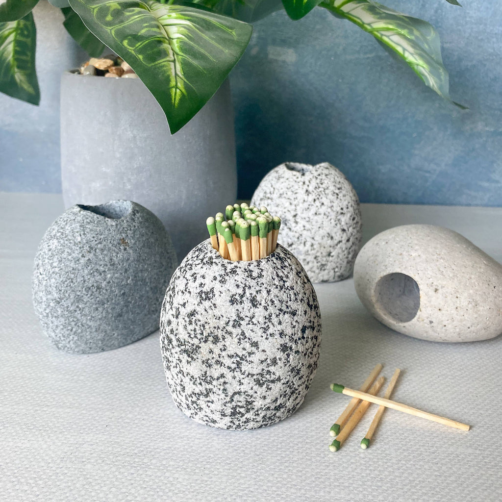 Handcrafted Stone Match Striker & Toothpick Holder
