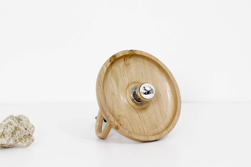 "Cratère" Oak Table Lamp.