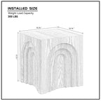 Natural Square Side Table Modern Accent End Table