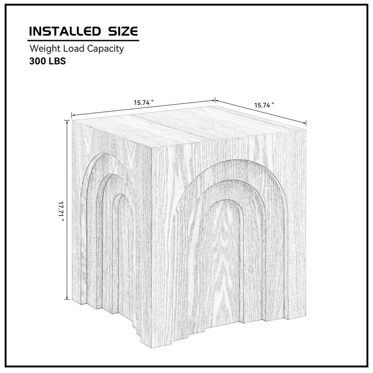 Natural Square Side Table Modern Accent End Table