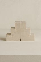 Travertine Stair Cube Bookend Set of 2