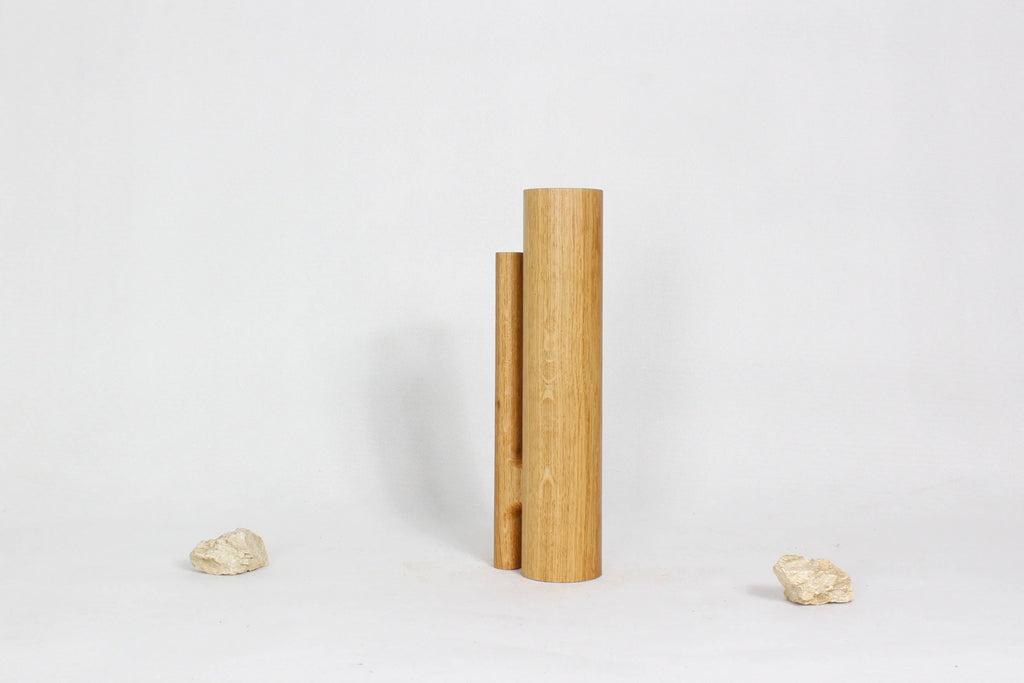 Soliflore Vase "Mesa"  in Solid Oak.
