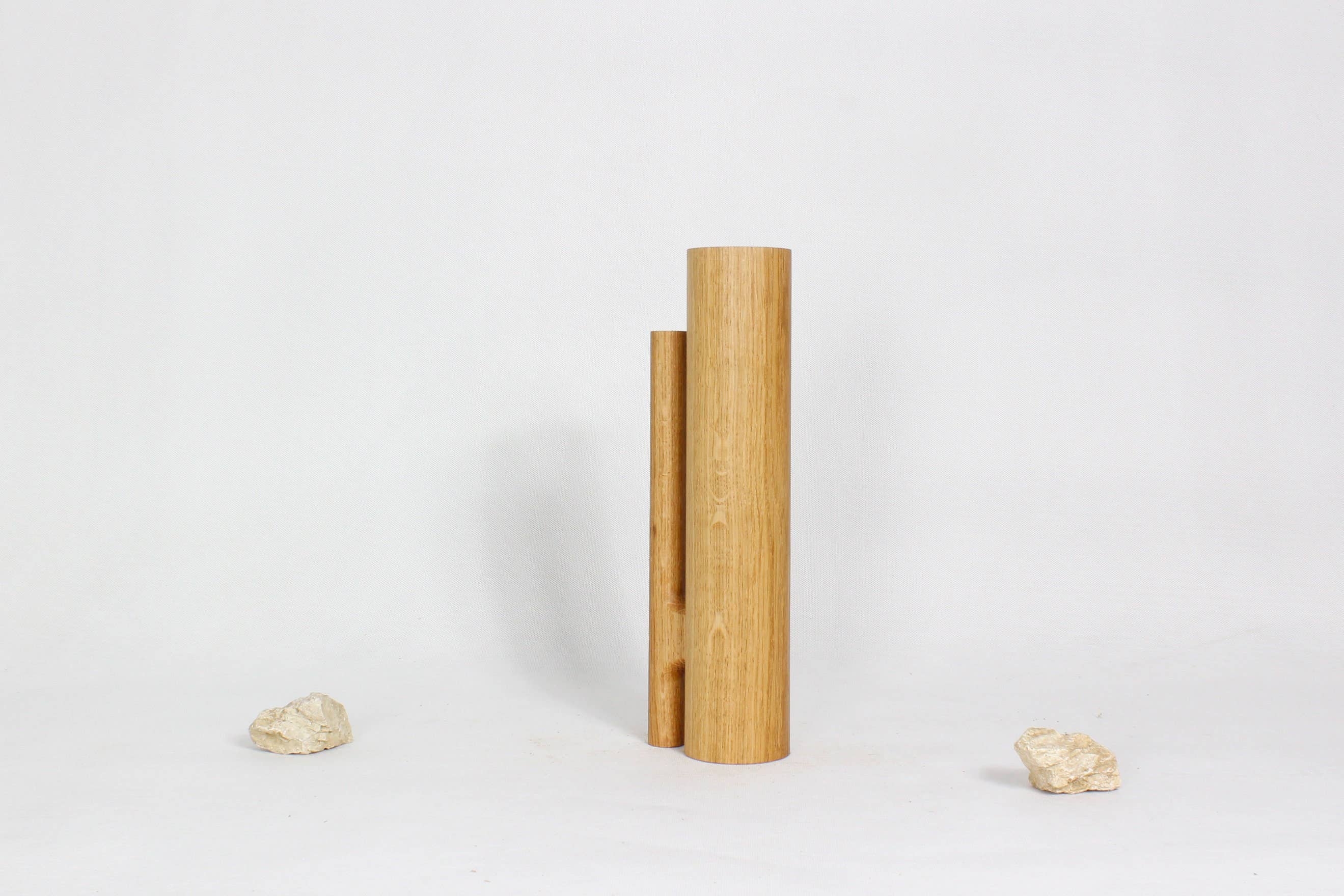 Soliflore Vase "Mesa"  in Solid Oak.