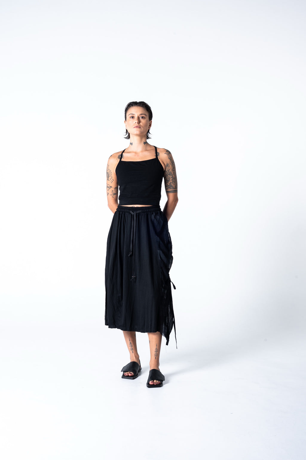 Nala Skirt - Black w/ Grey Stripe