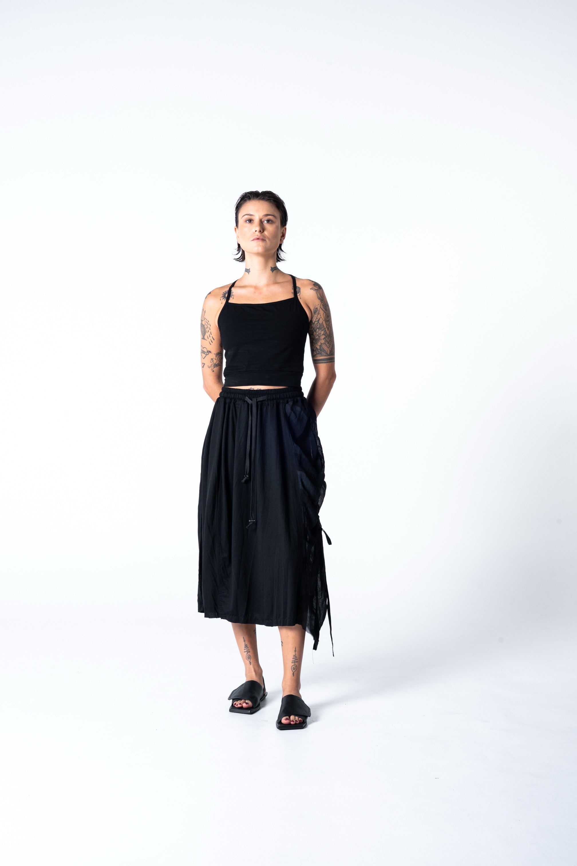 Nala Skirt - Black w/ Grey Stripe