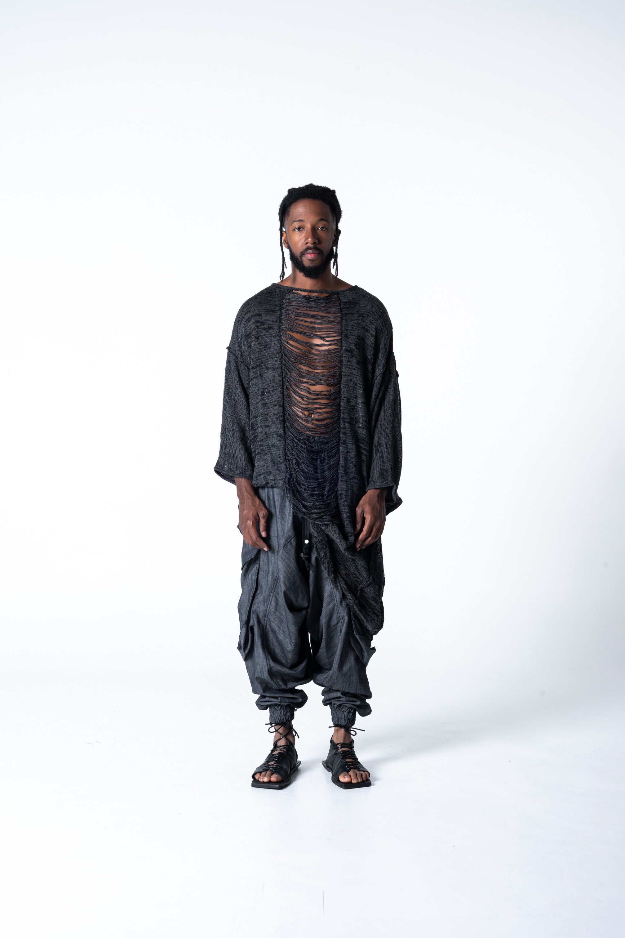 Alaceus Poncho - Black / Grey