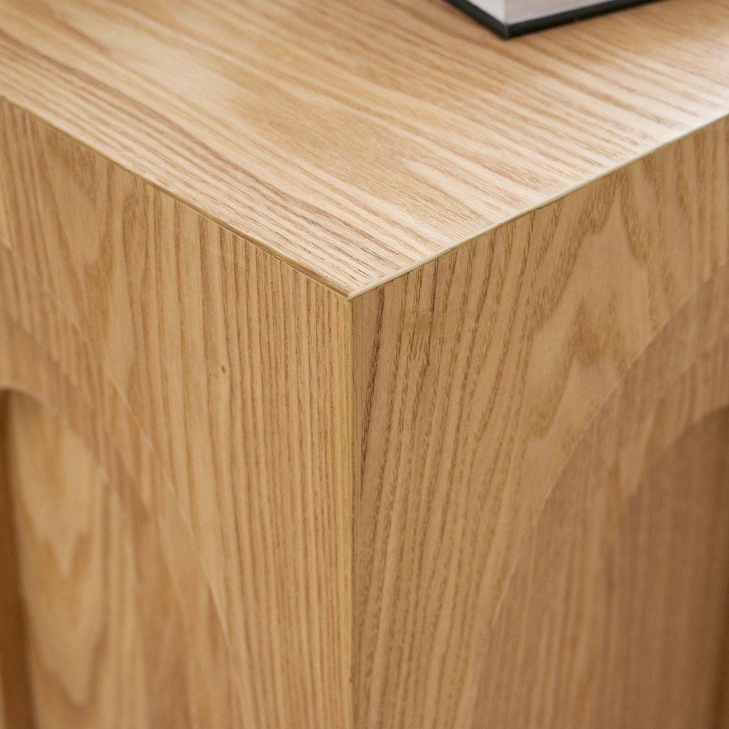 Natural Square Side Table Modern Accent End Table