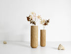 "Geyser" Vase In Solid Oak, Turned, Hand-Textured.