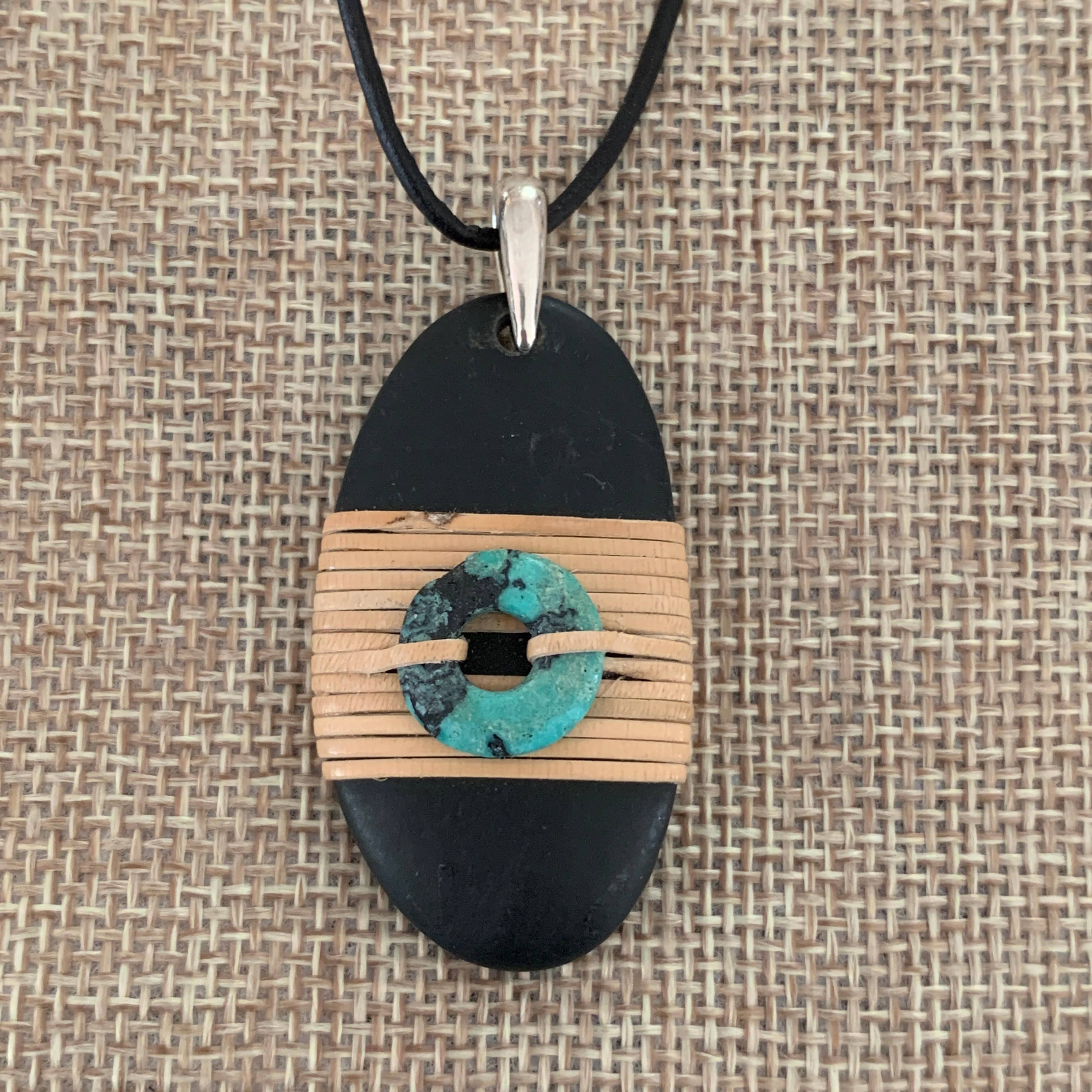 Turquoise Bead Wrappedrockz Necklace